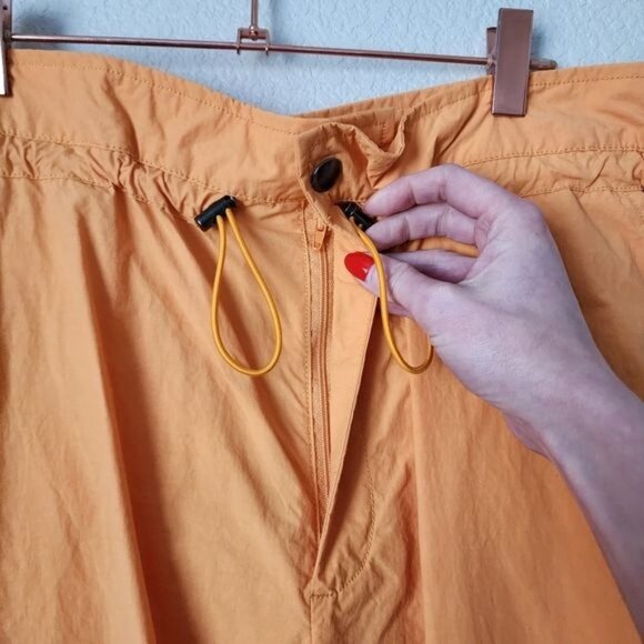 FREE PEOPLE Hallie Nylon Pants Cargo Oversized wide leg pants in orange size XS - Picture 9 of 12
